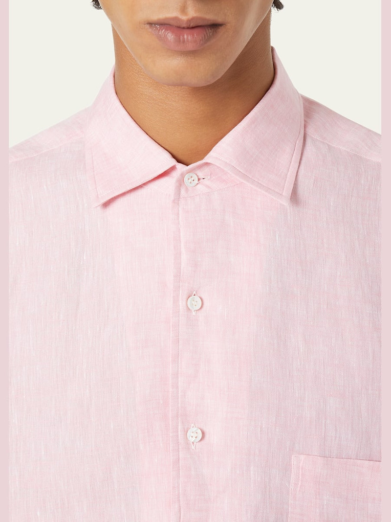 Loro Piana Men's Andre Long-Sleeve Linen Shirt outlook