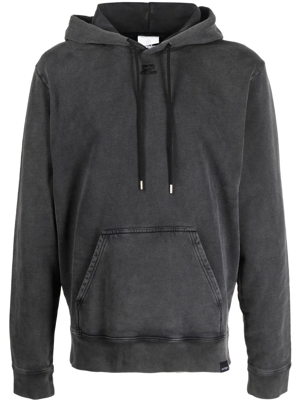 embroidered-logo detail hoodie - 1