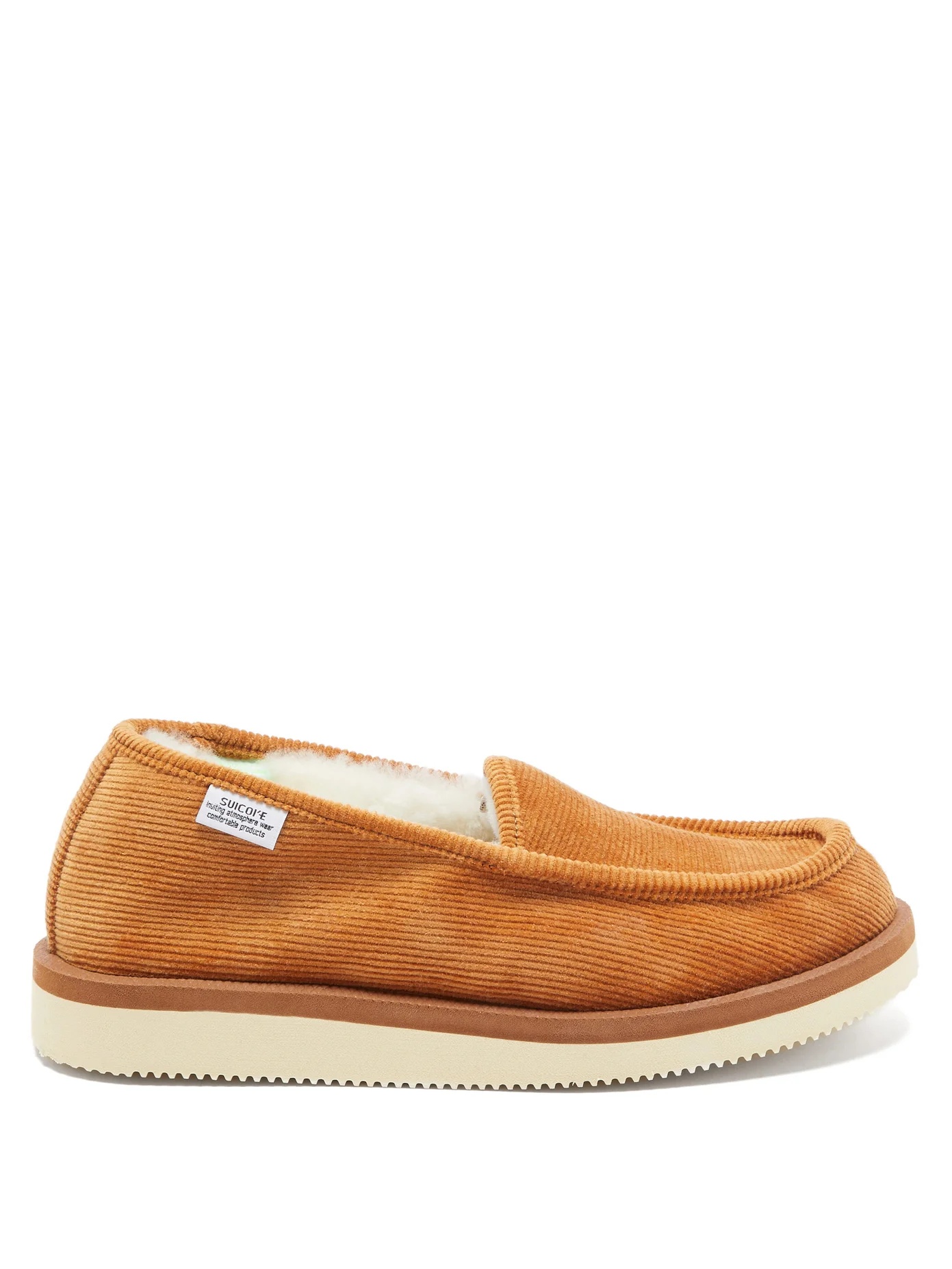 Corduroy shearling-lined slippers - 1