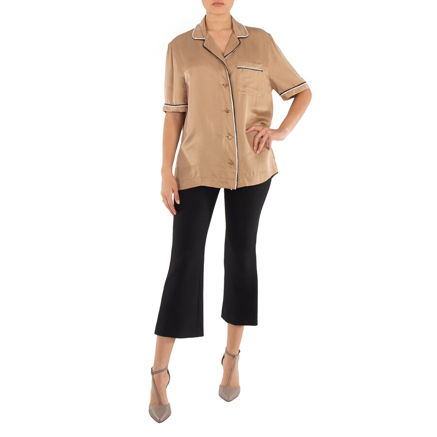 Burberry Camel Tierney Bowling Pajama Shirt - 6