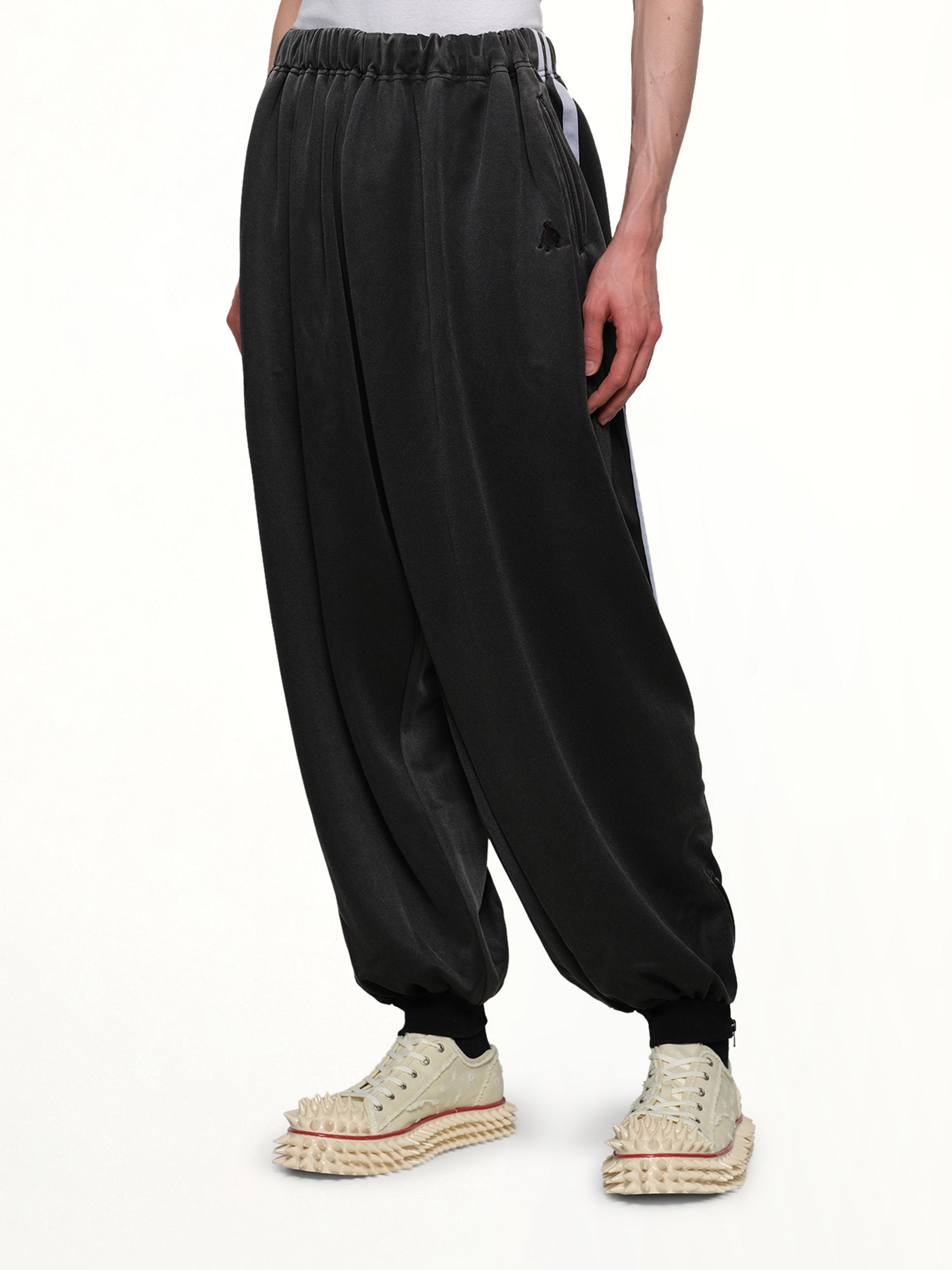 Faded Black Track Pants in Grey - 6
