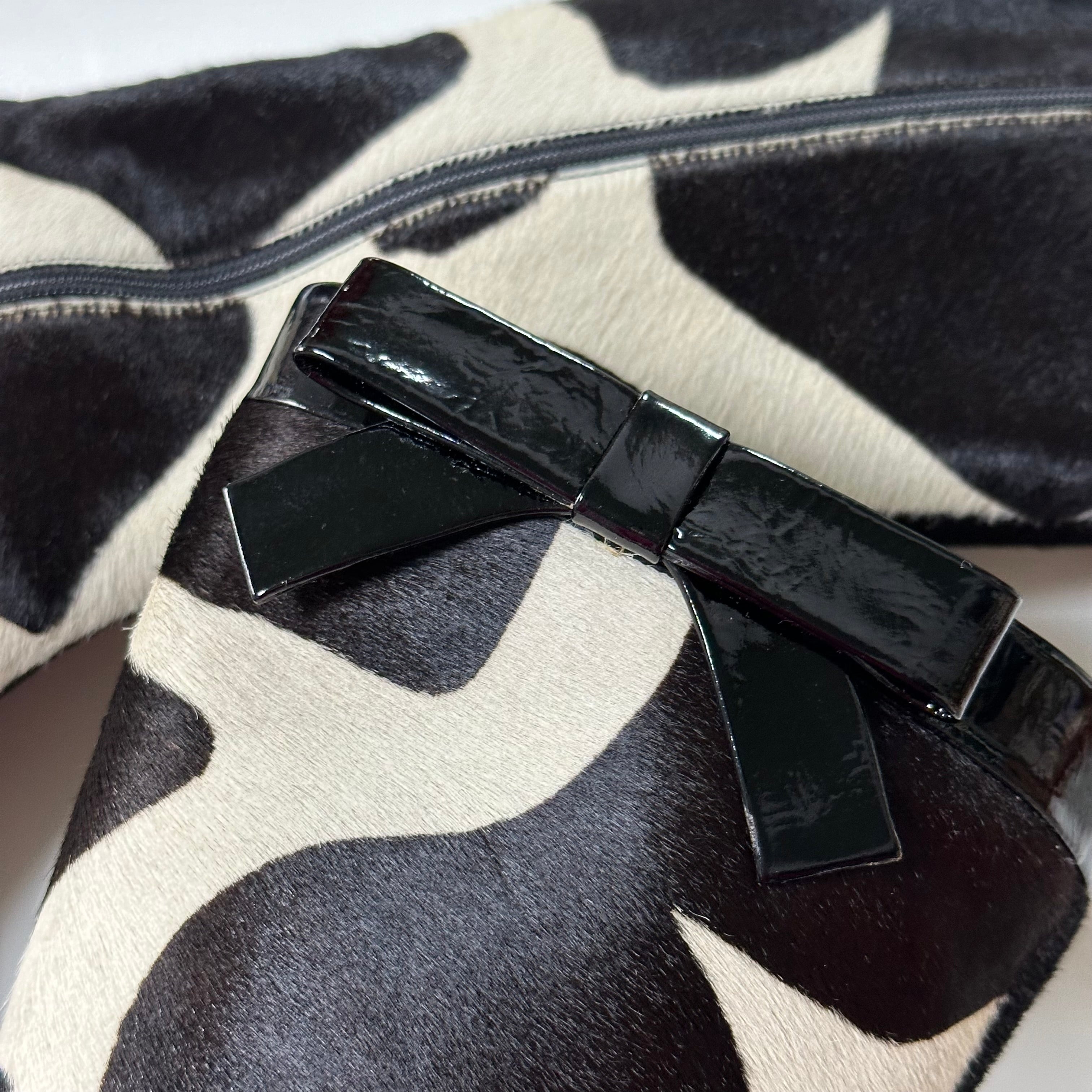 PRADA Giraffe Print Unborn Calf Leather Ribbon Knee Boots - 5