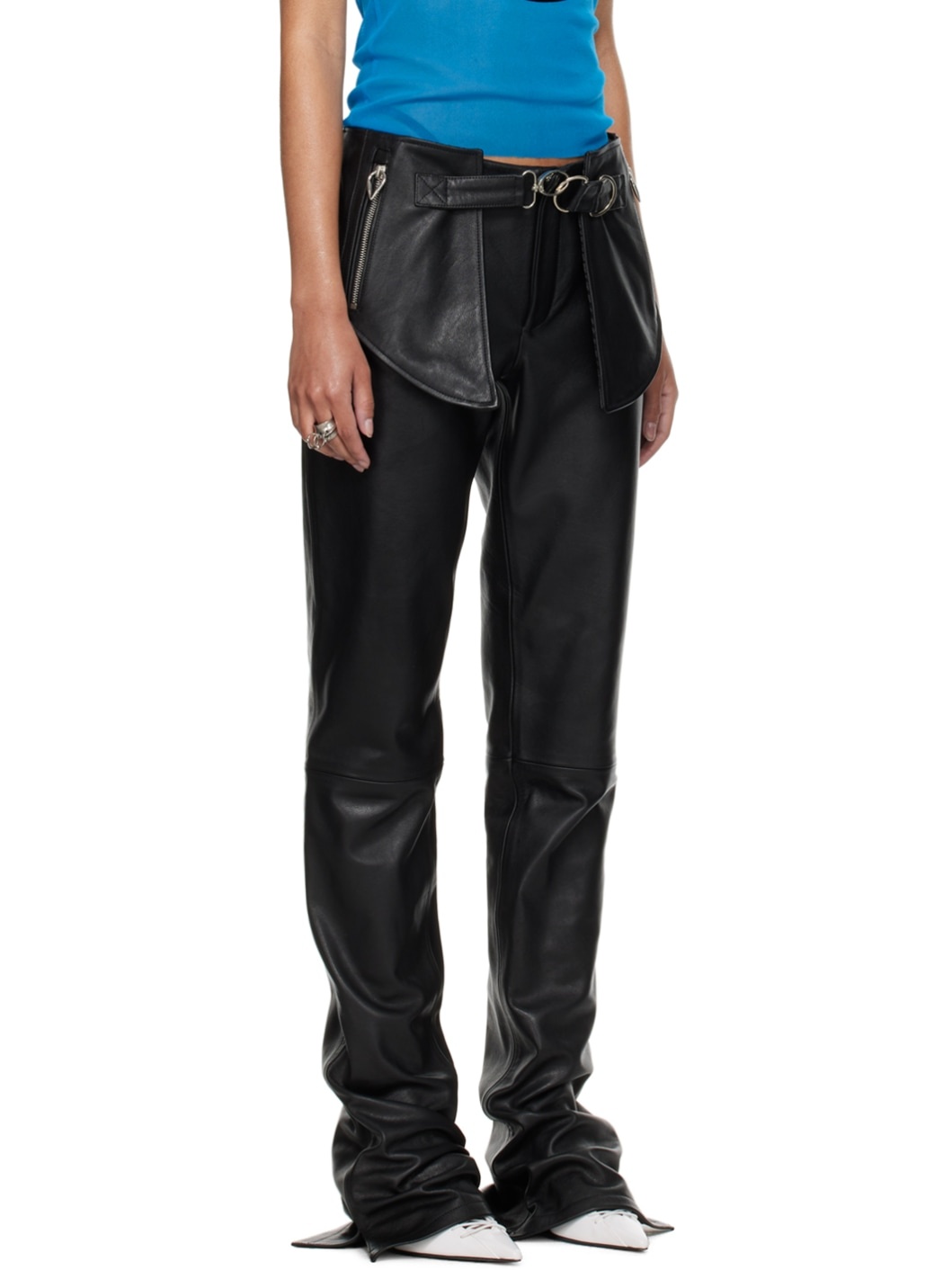 Black Shayne Oliver Edition Leather Pants - 2