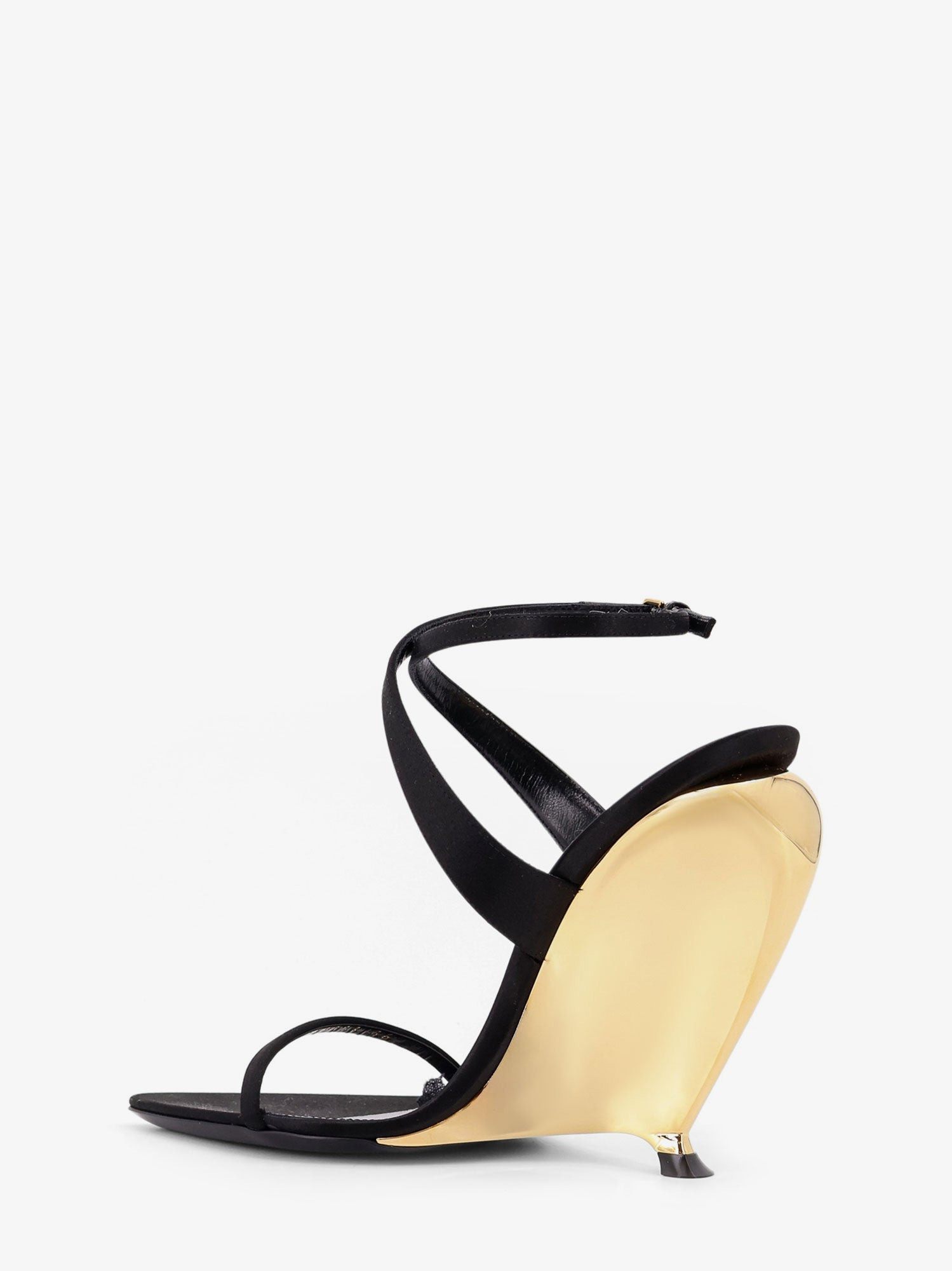 Tallulah 110 Satin Sandals With Sculptural Wedge Heel - 3