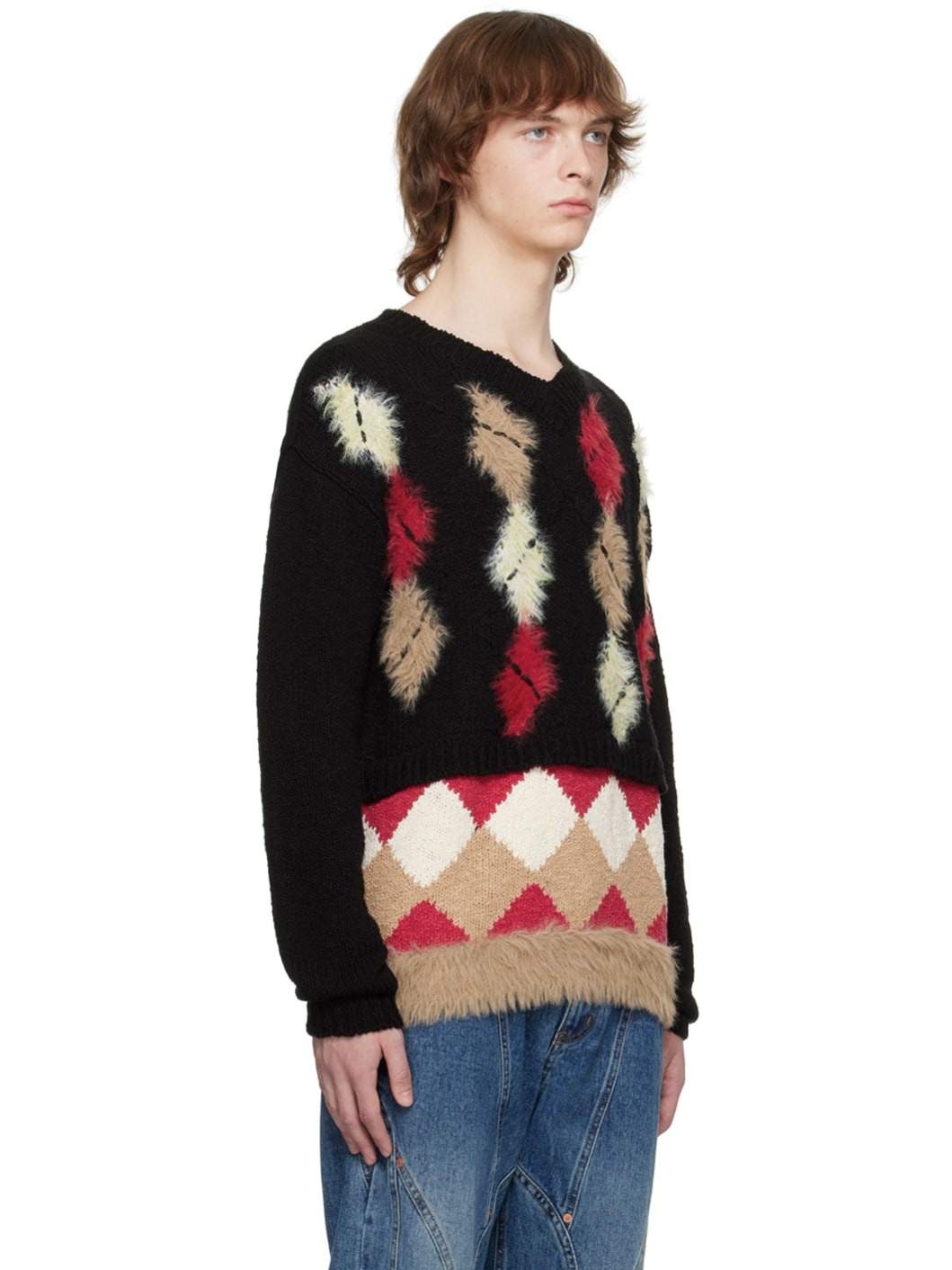 Black Argyle Sweater - 2