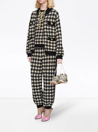 GUCCI houndstooth pattern bomber jacket outlook