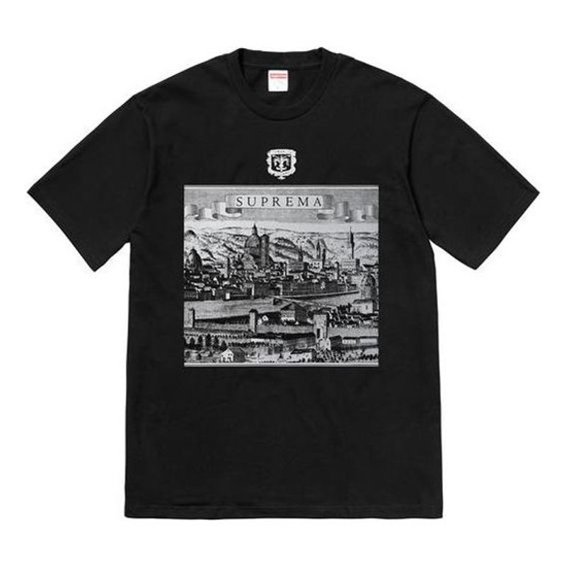최고 SS18 피오렌 티 검정 인쇄 짧은 소매 Unisex SUP-SS18-0093 - 1