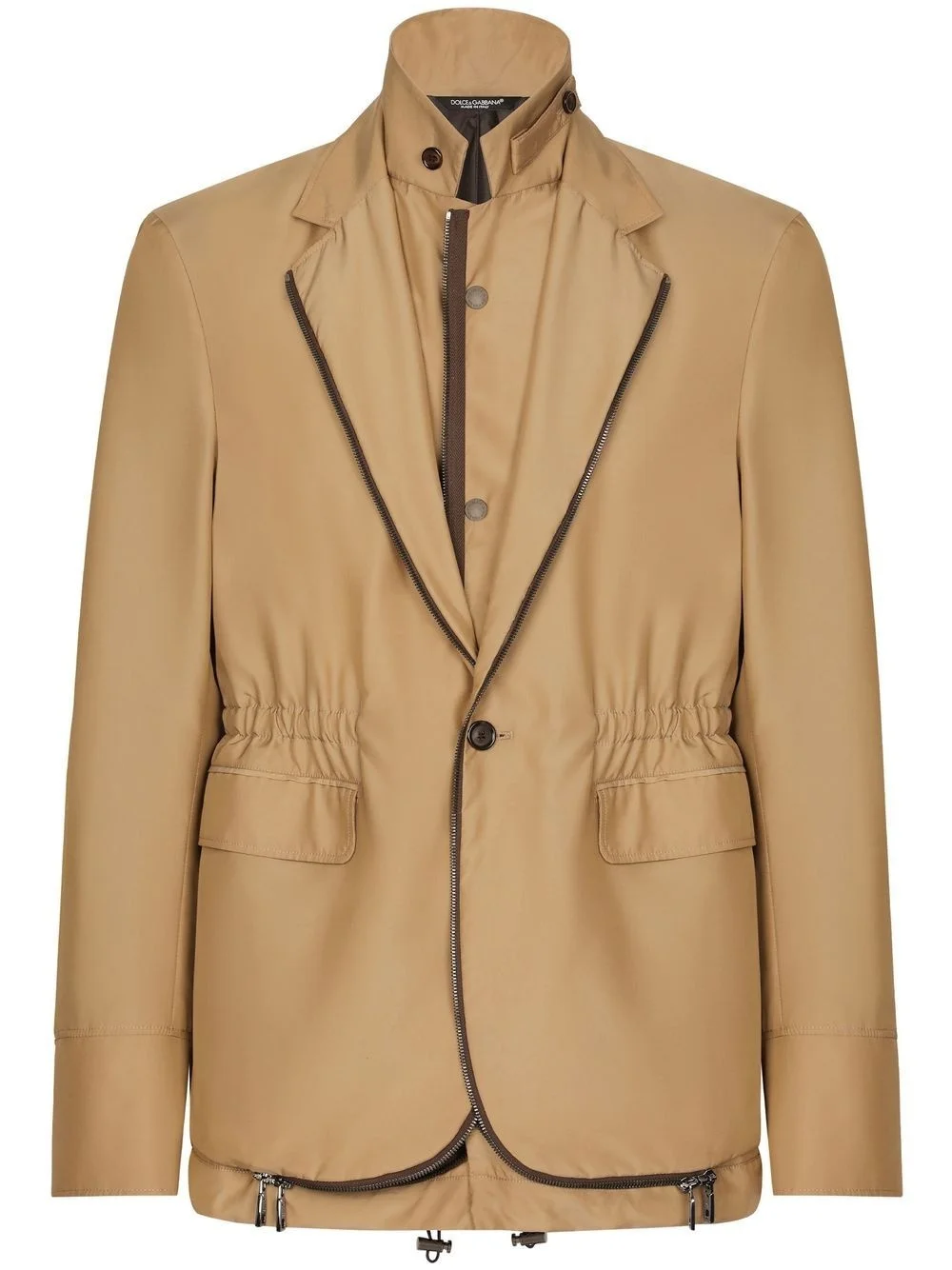 layered single-breasted blazer - 1