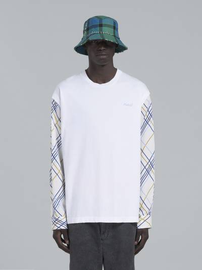 Marni WHITE T-SHIRT WITH CONTRASTING SLEEVES outlook