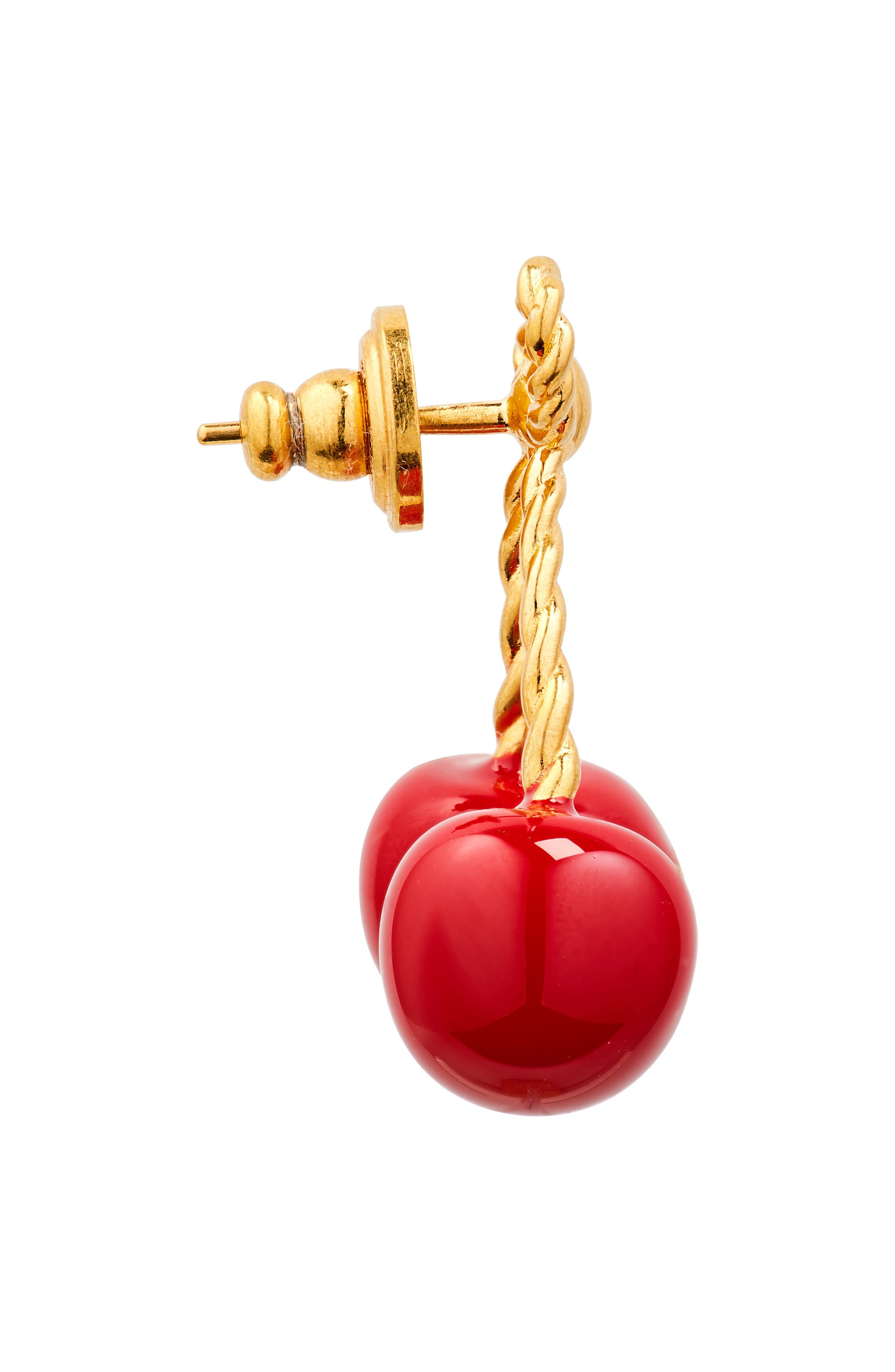 Valentino Garavani Chez Valentino Cherryfic Drop Earrings in Antique Brass/Rosso at Nordstrom - 4
