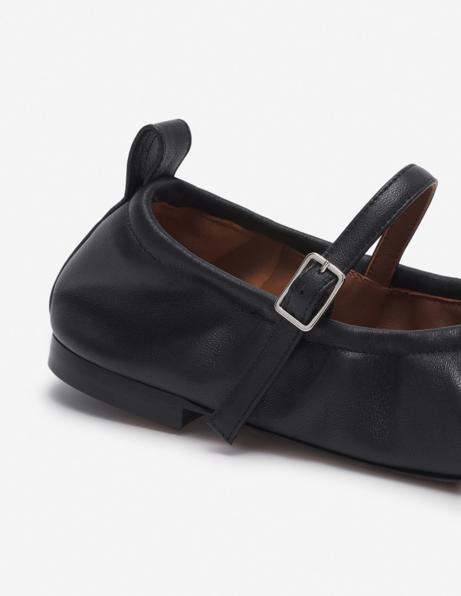 LEATHER FLAT BALLERINA - 5