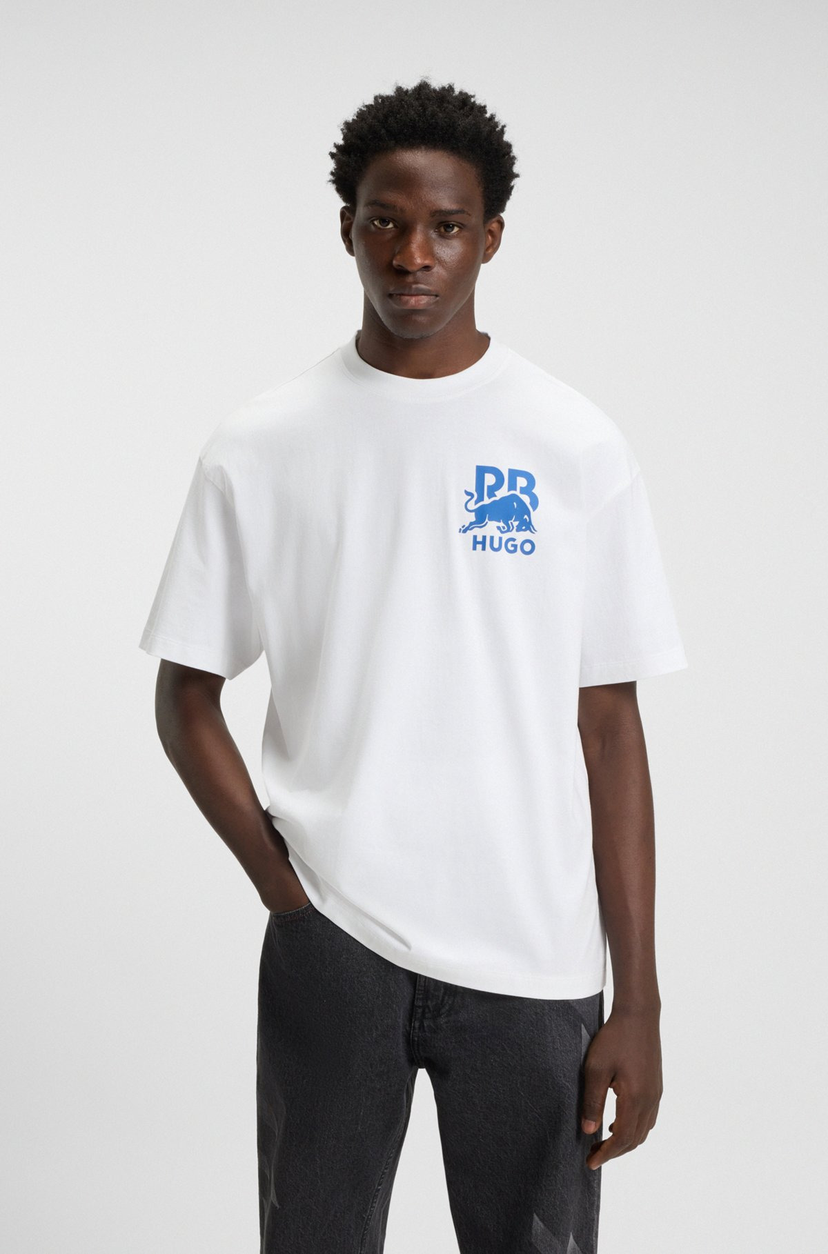 HUGO X RB COTTON T-SHIRT WITH BULL-GRAPHIC LOGO - 2