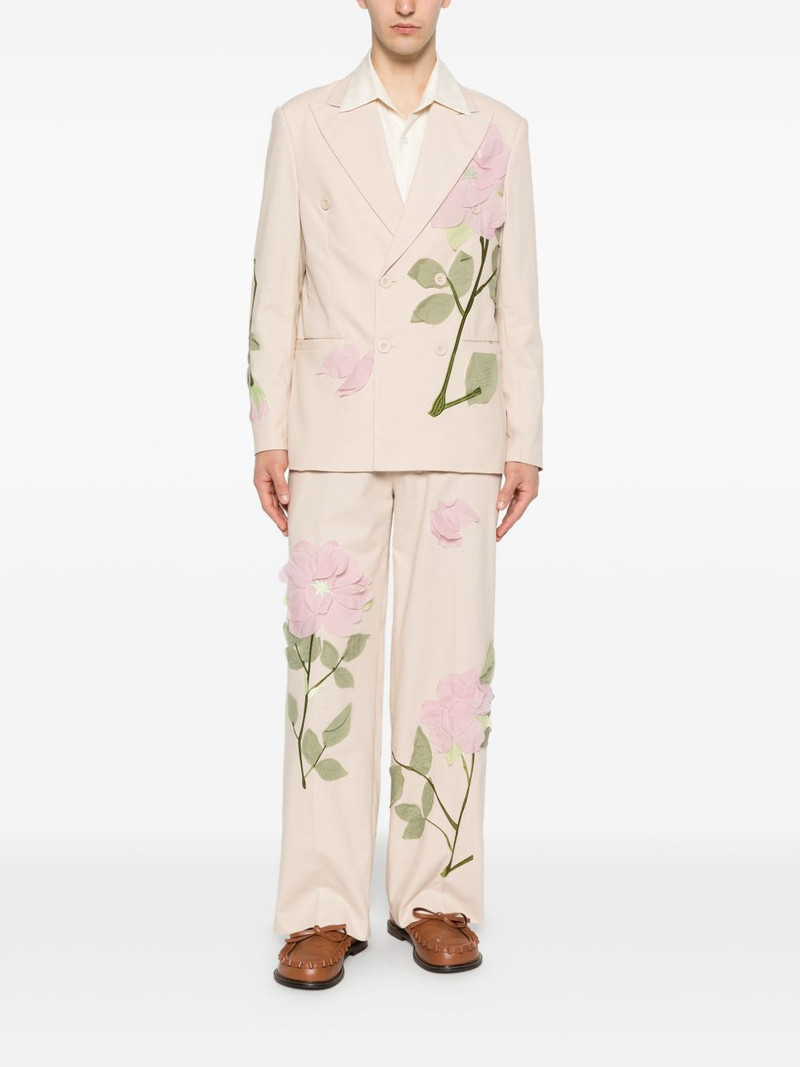 KidSuper floral-detail double-breasted blazer outlook