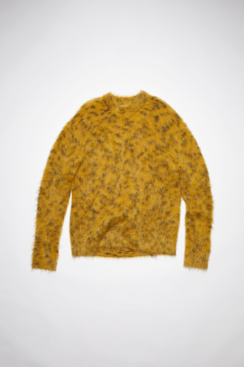 Crew neck jumper - Mustard yellow/white - 1