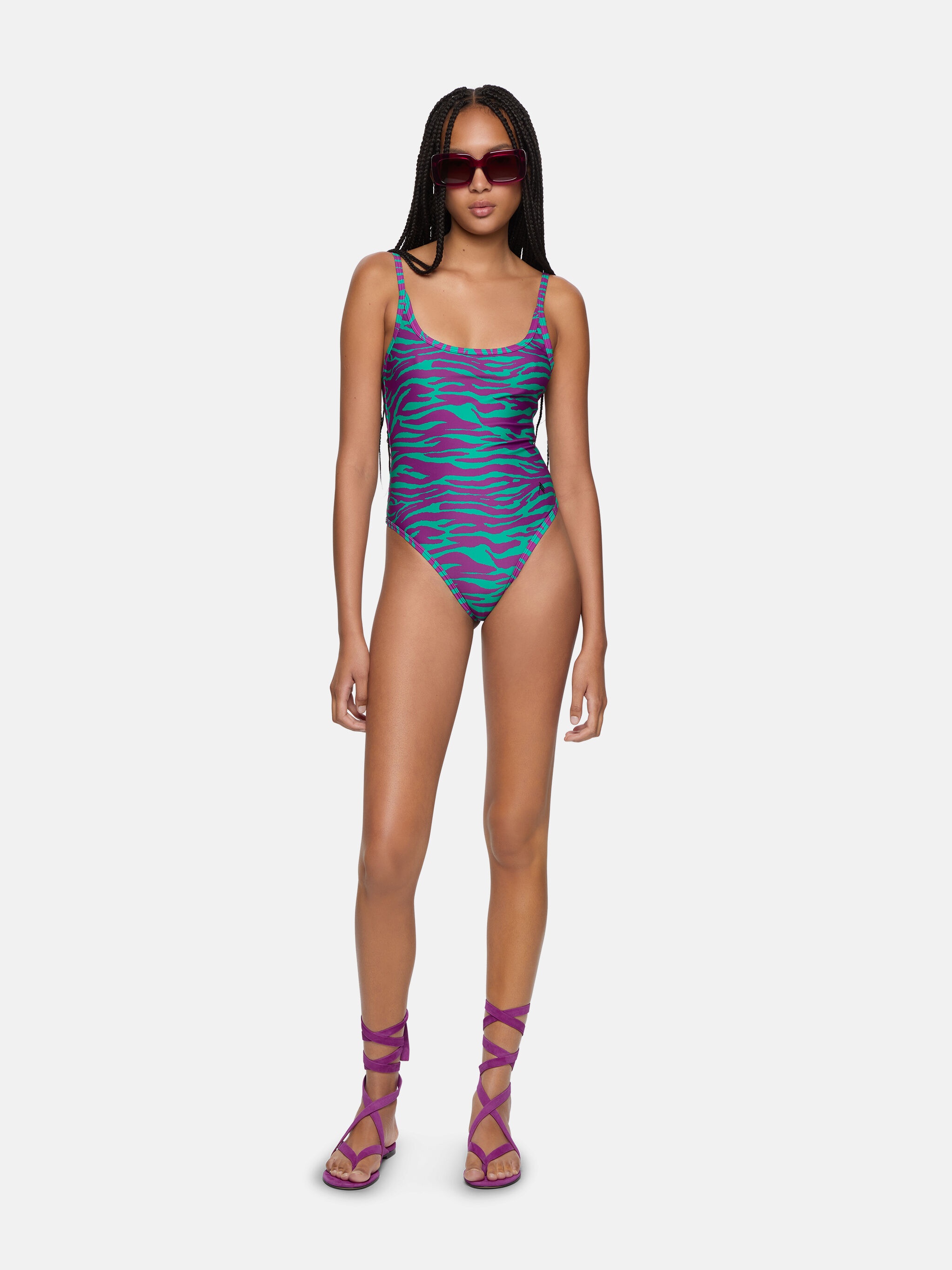 TEAL AND BOUGANVILLE ONE PIECE - 3