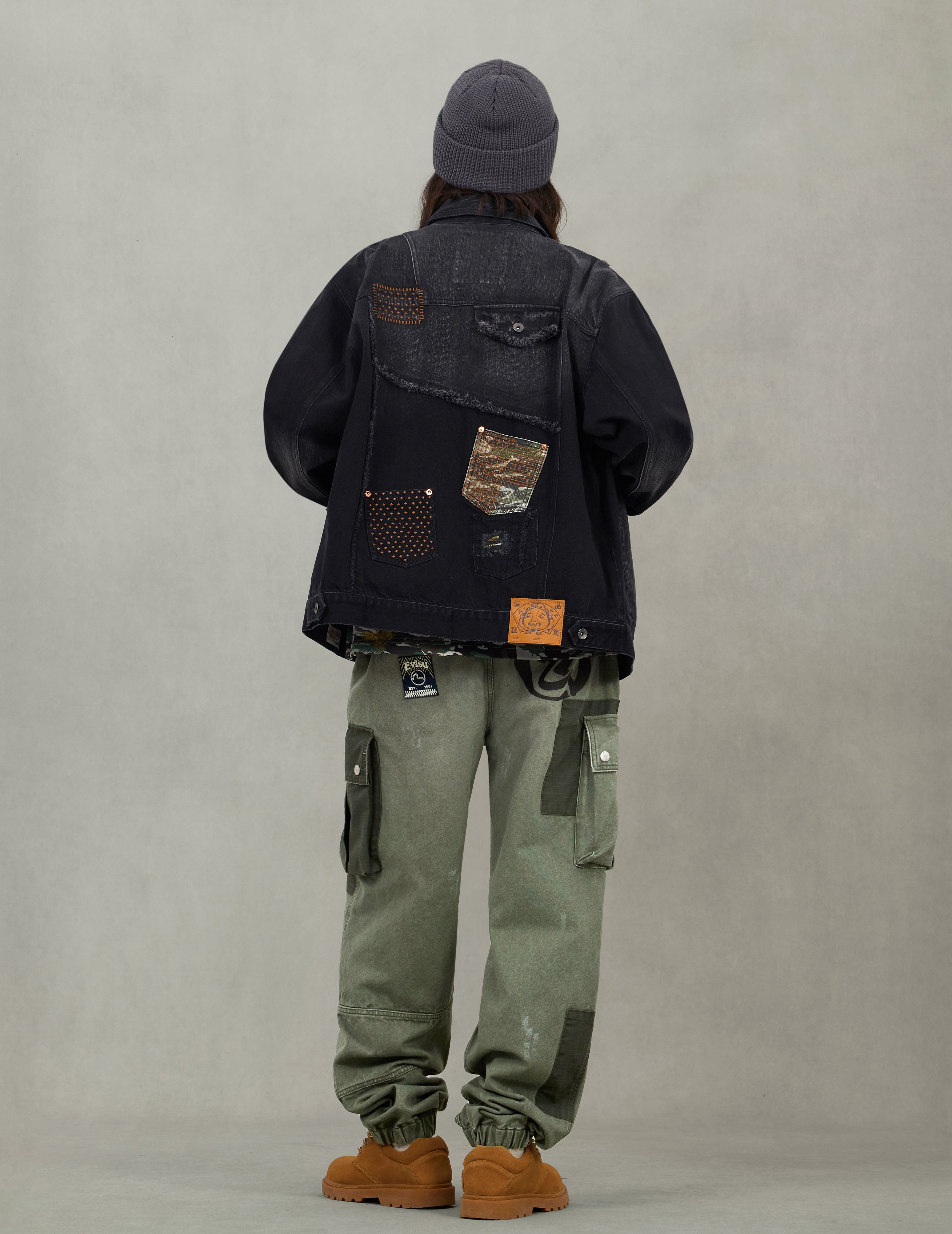 Multi-Pocket Relax Fit Washed Denim Jacket - 6