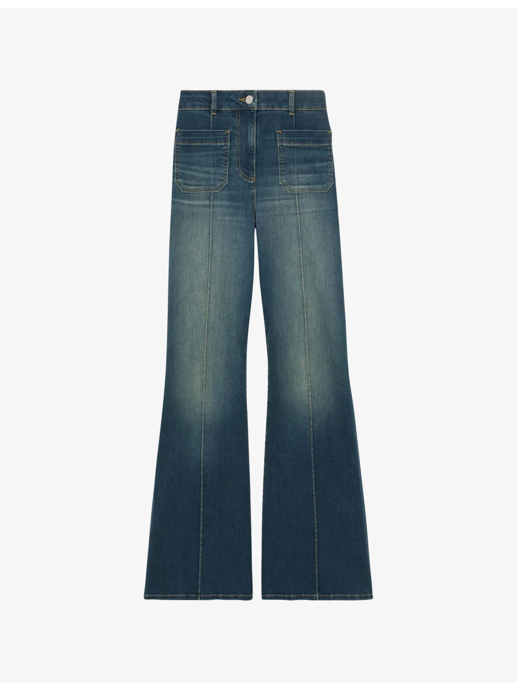 Sakura flared-leg high-rise cotton-blend jeans - 1