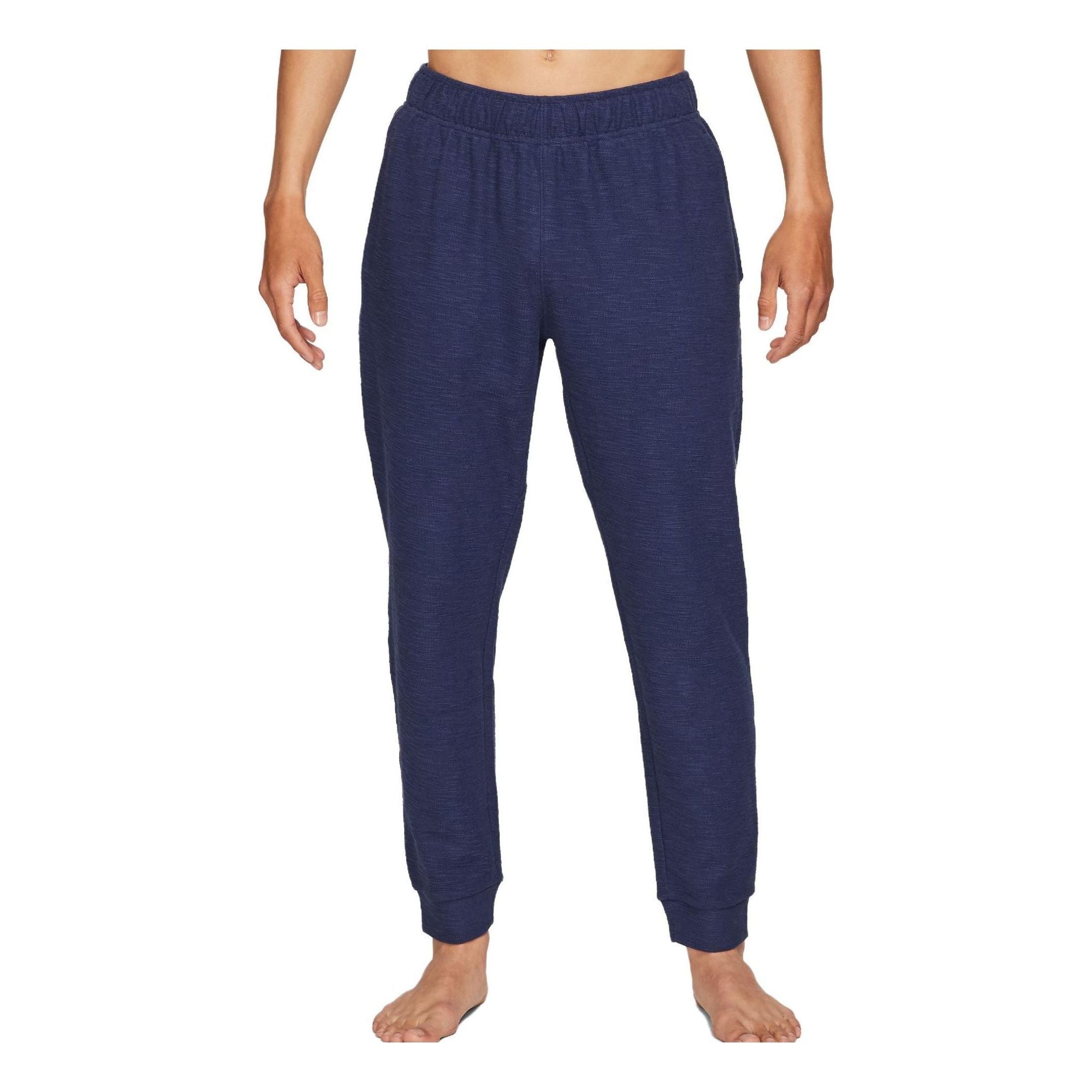 Men's Nike Yoga Dri-FIT Solid Color Quick Dry Lacing Casual Sports Pants/Trousers/Joggers Deep Navy  - 1