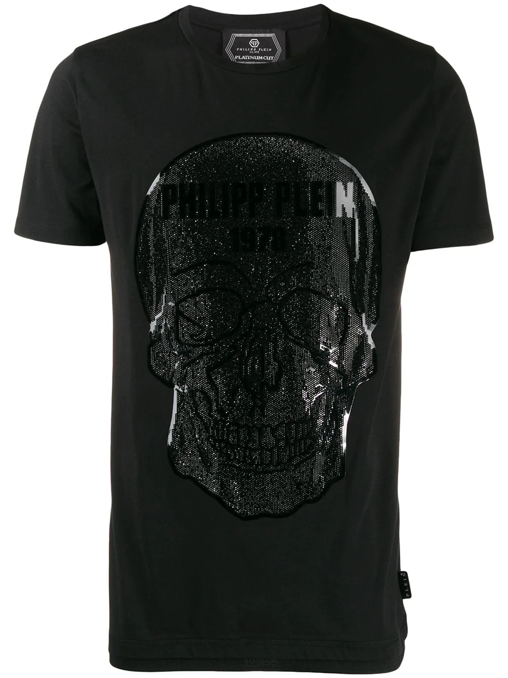 rhinestone skull T-shirt - 1