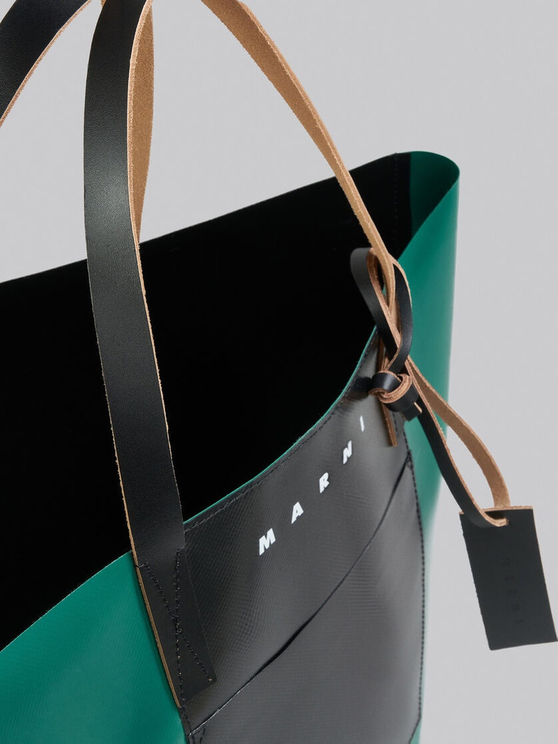 TRIBECA SHOPPING BAG IN GREEN AND BLACK 4
