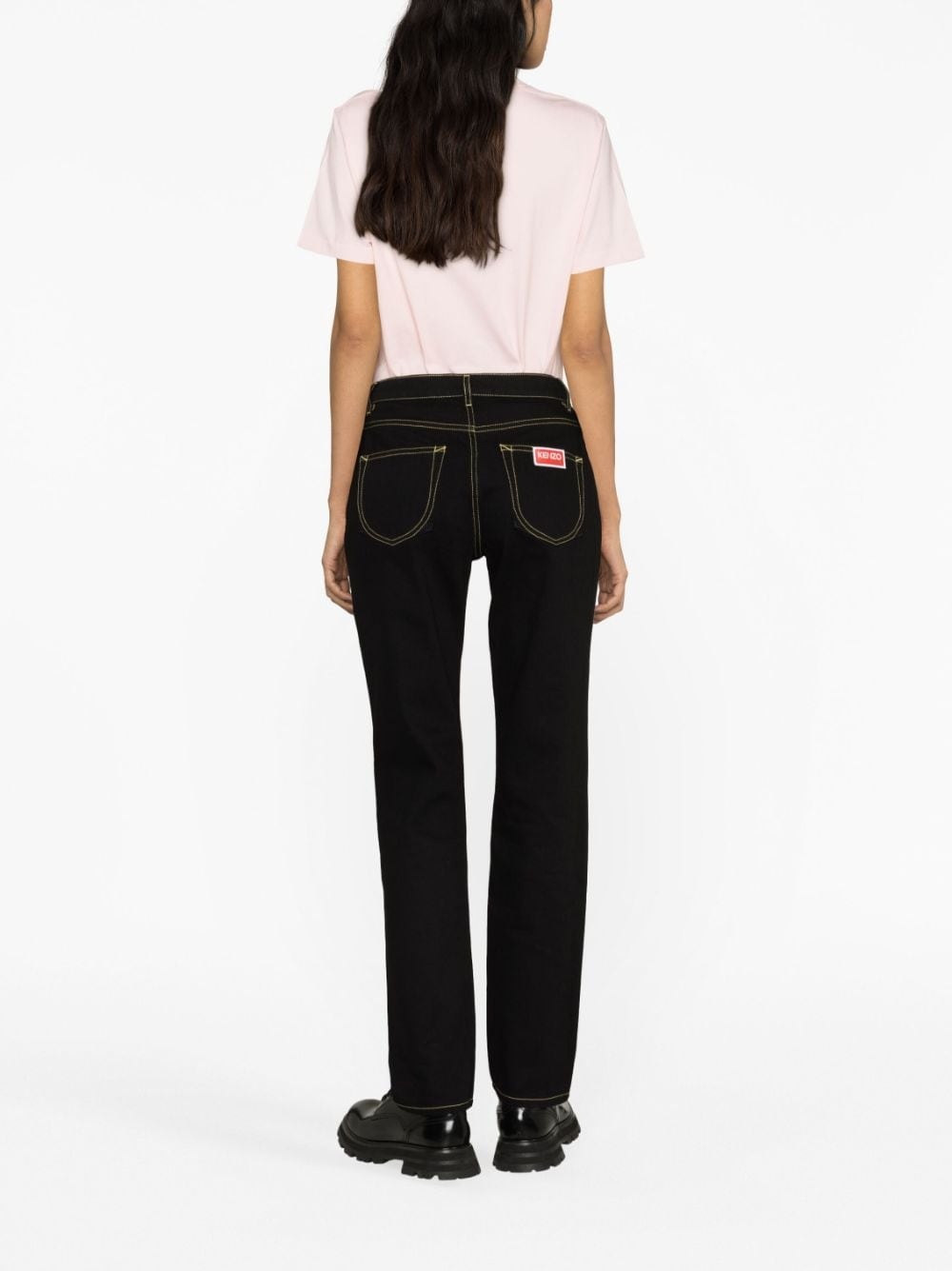 logo-patch straight-leg jeans - 3