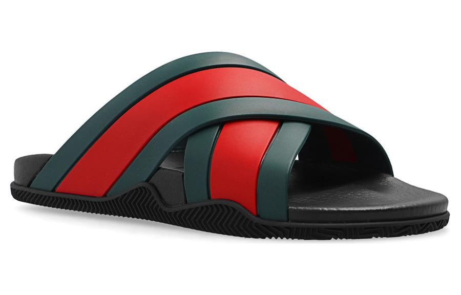 (WMNS) Gucci Slide Web Stripe 'Black' 627820-J8700-8460 - 3