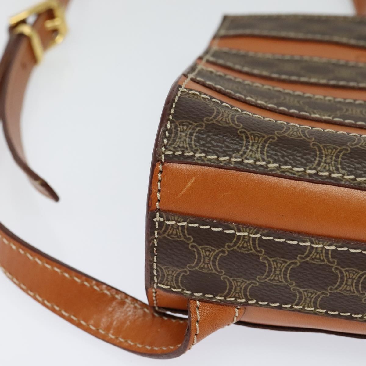 CELINE Macadam Canvas Backpack Pvc Leather Brown - 10
