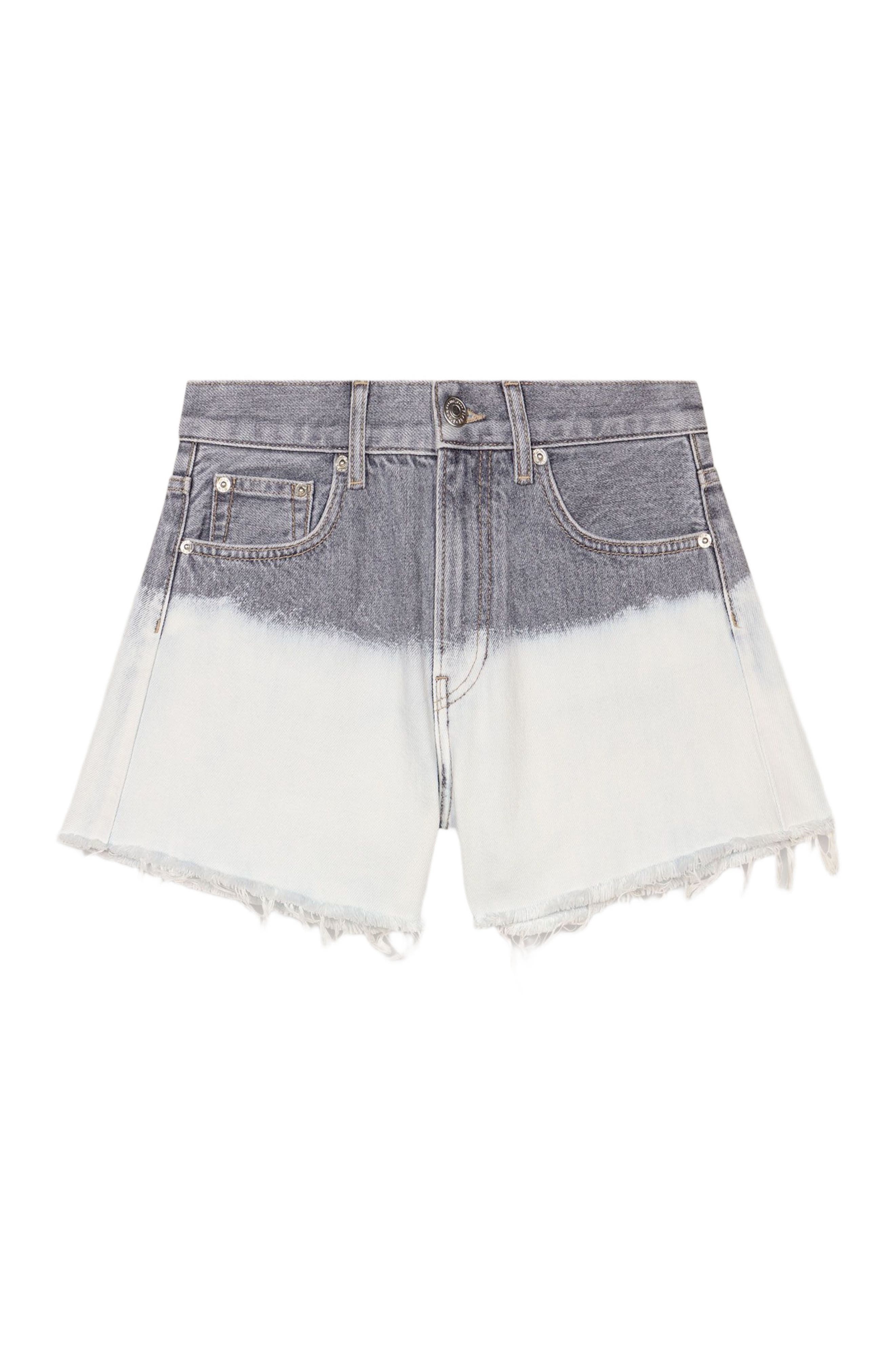maje Tie-dye denim shorts in Grey/white at Nordstrom - 7