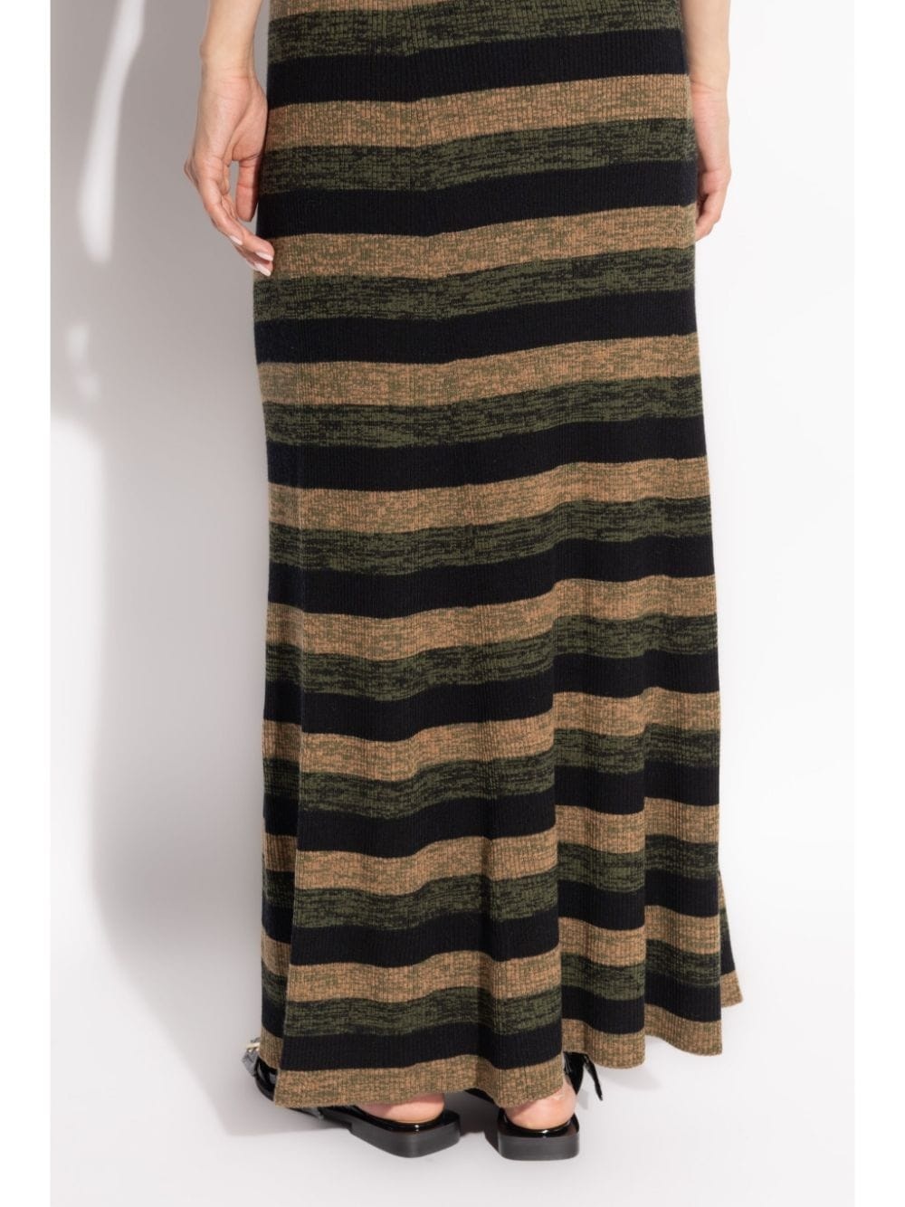 striped wool midi skirt - 4