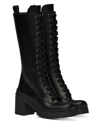 Miu Miu military-style knee-high boots outlook