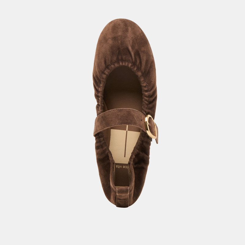 CAELY BALLET FLATS DK BROWN SUEDE 11