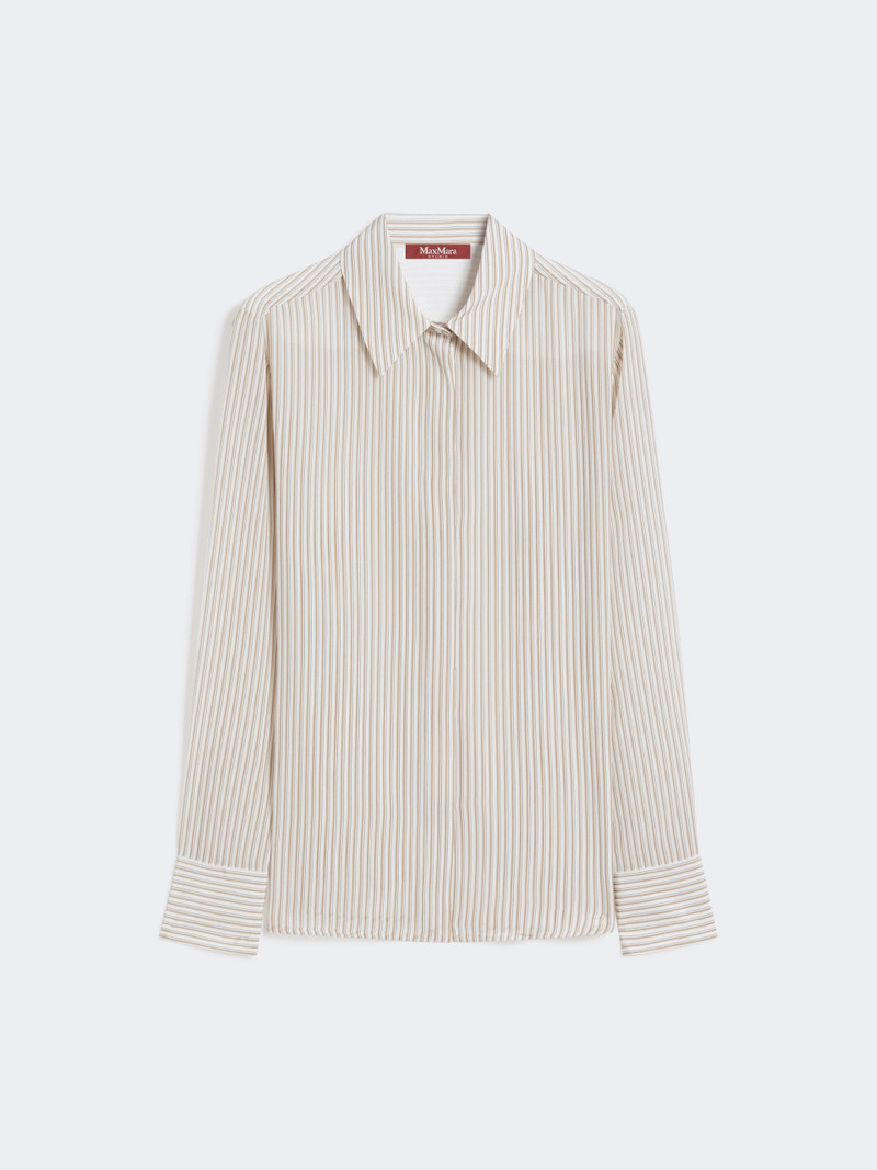 FLIRT Printed crepe de chine shirt - CAMEL 6