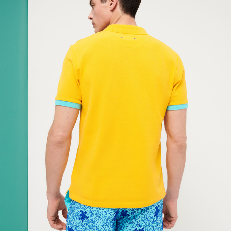 Men Cotton Pique Polo Shirt Solid 4