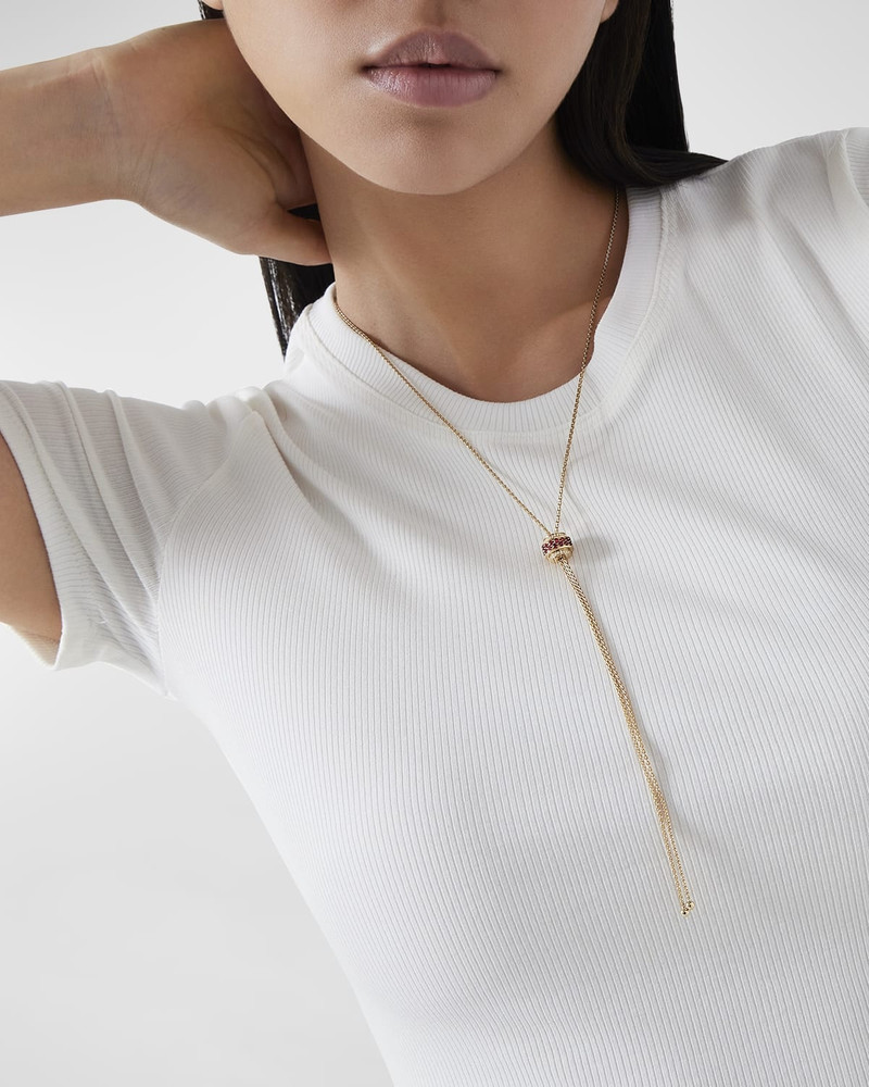 Piaget Possession 18K Rose Gold Ruby & Diamond Pendant Necklace outlook