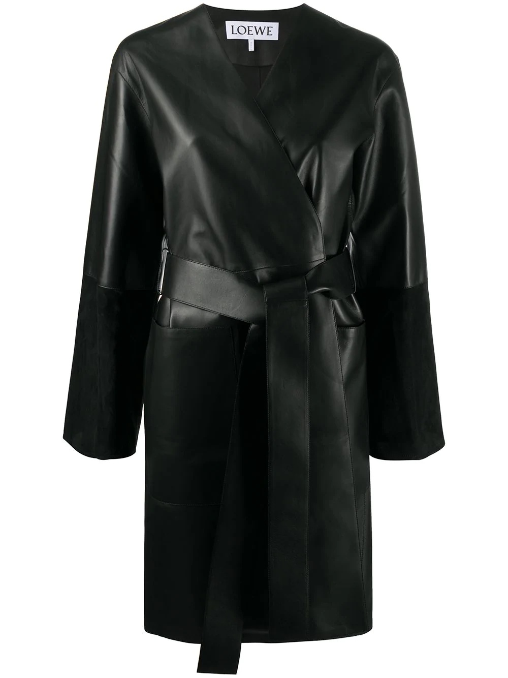  belted mid-length coat - 1