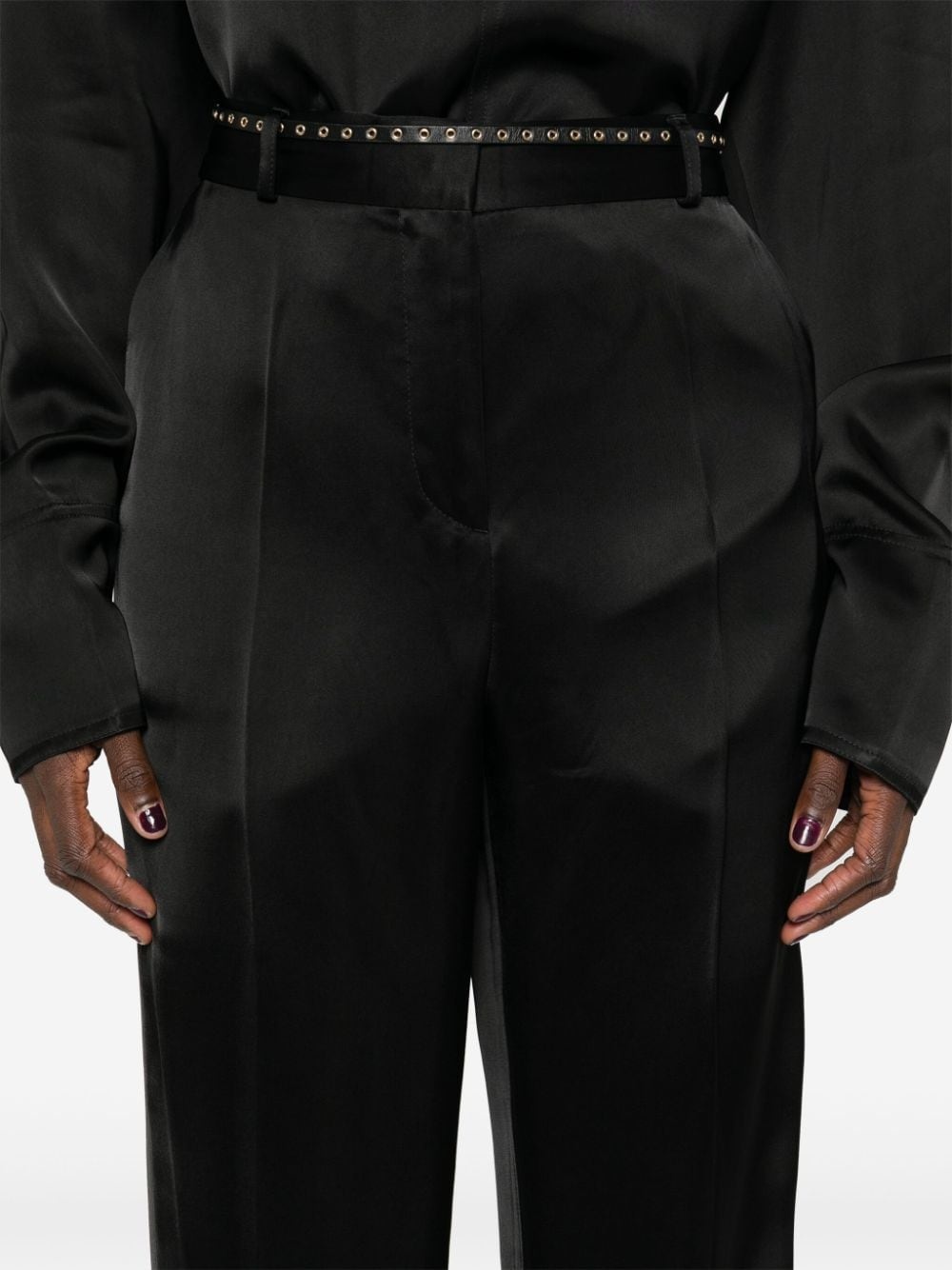 low-waist satin trousers - 5