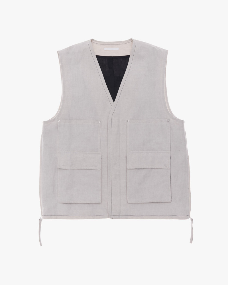 COTTON-LINEN CARGO VEST 1
