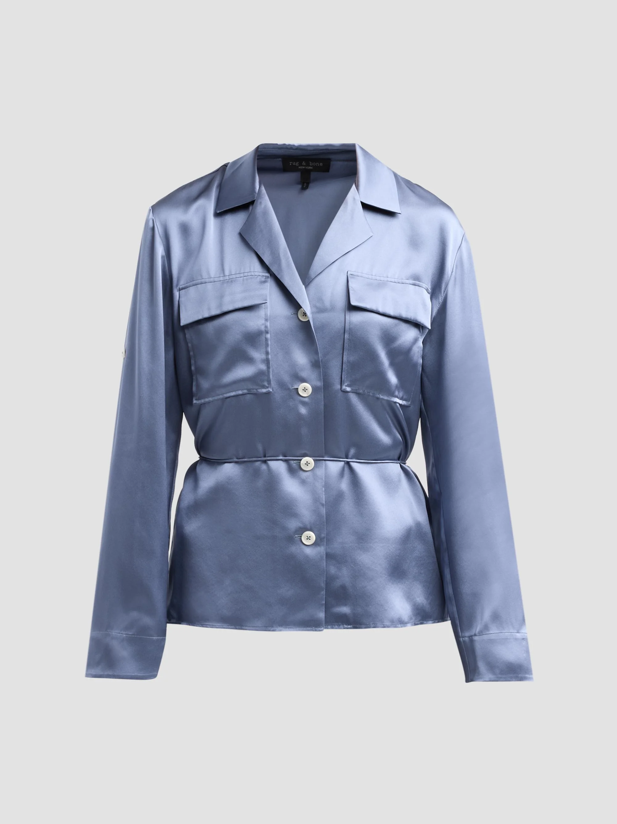 Women's Sonny Silk Blouse - Faded Blue - 1