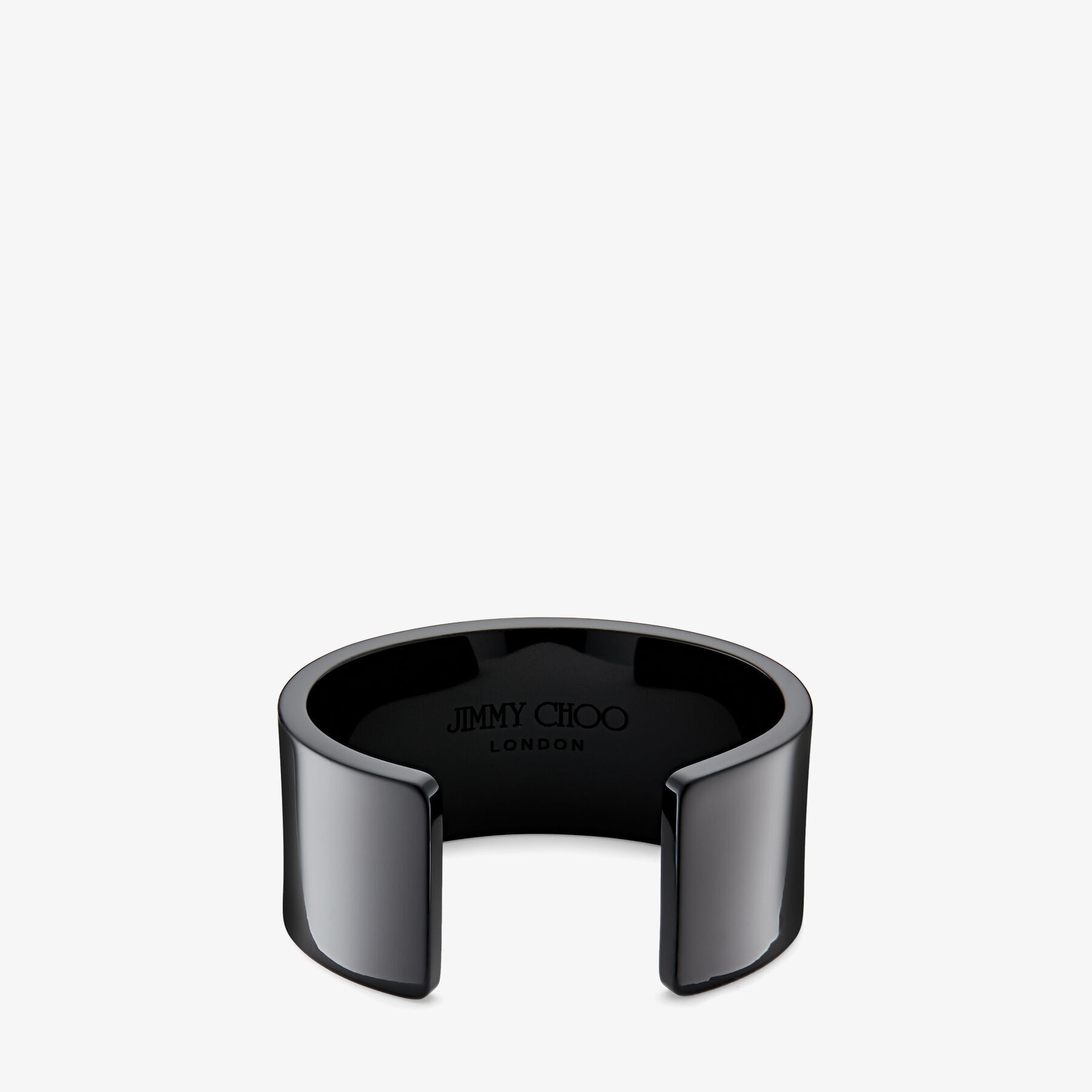 JC Cuff
Black Acrylic Cuff Bracelet with Gold-Finish Metal and Crystal JC Emblem - 6