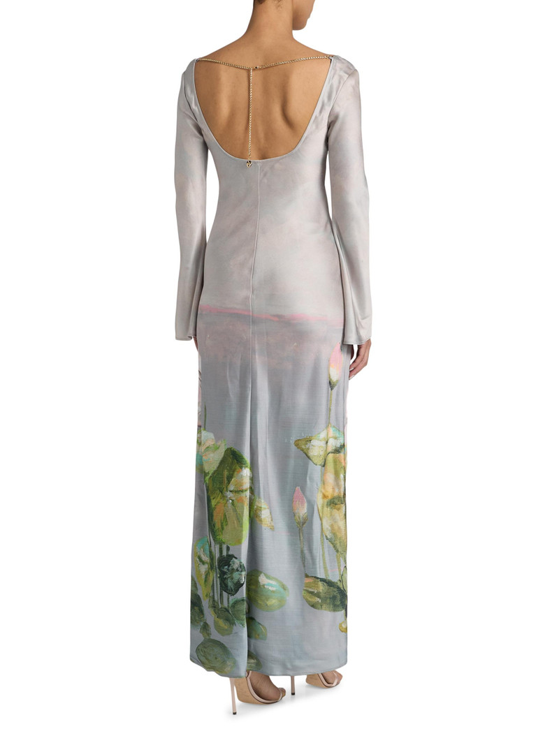 Women's Callaly Swan Satin Scoopneck Maxi Dress - Swan Song 5