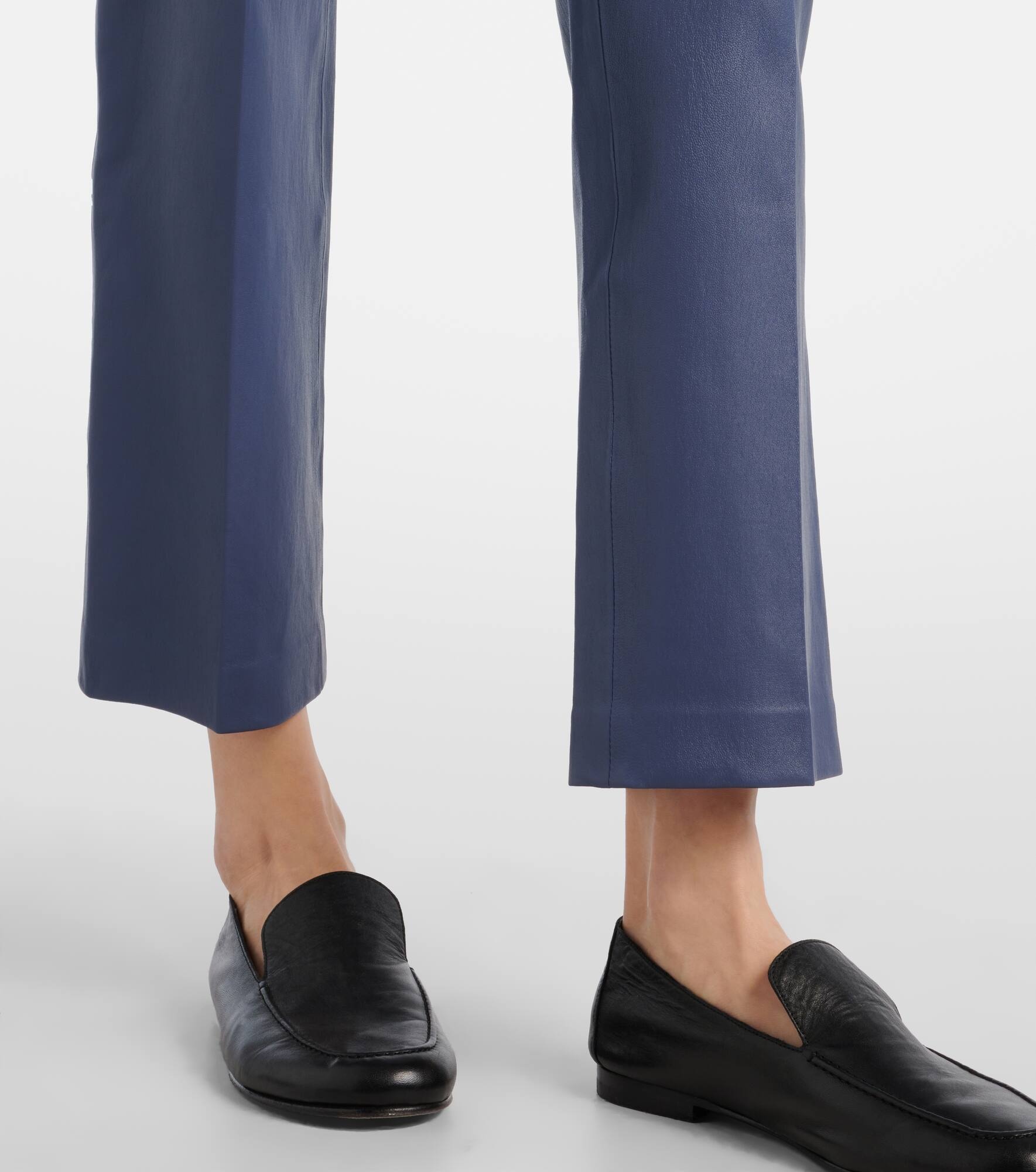 Coleman mid-rise leather straight pants - 5