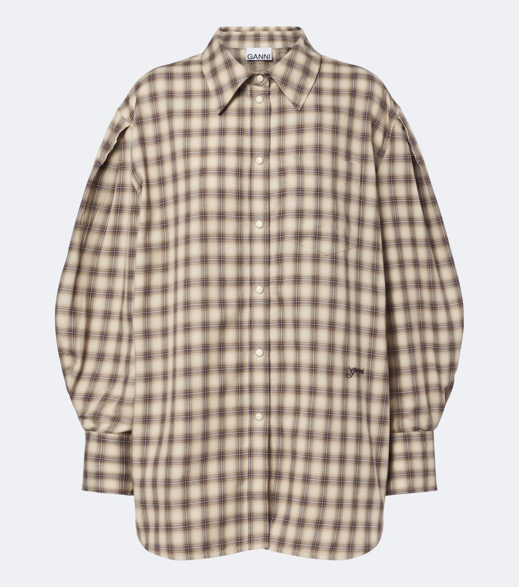 Checked cotton flannel shirt - 1