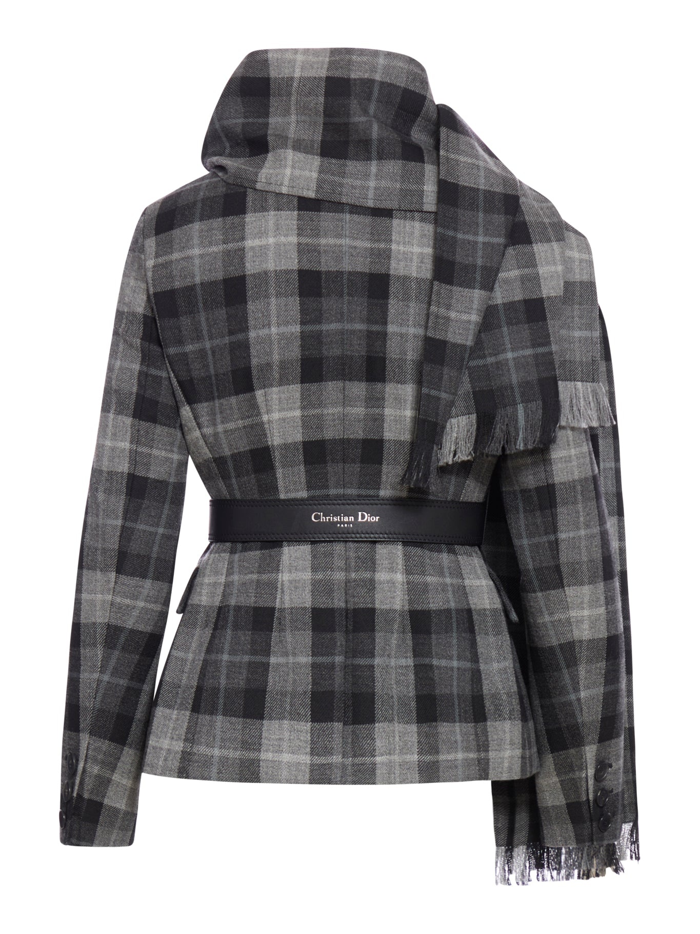 CHECK PRINT WOOL BLAZER - 2