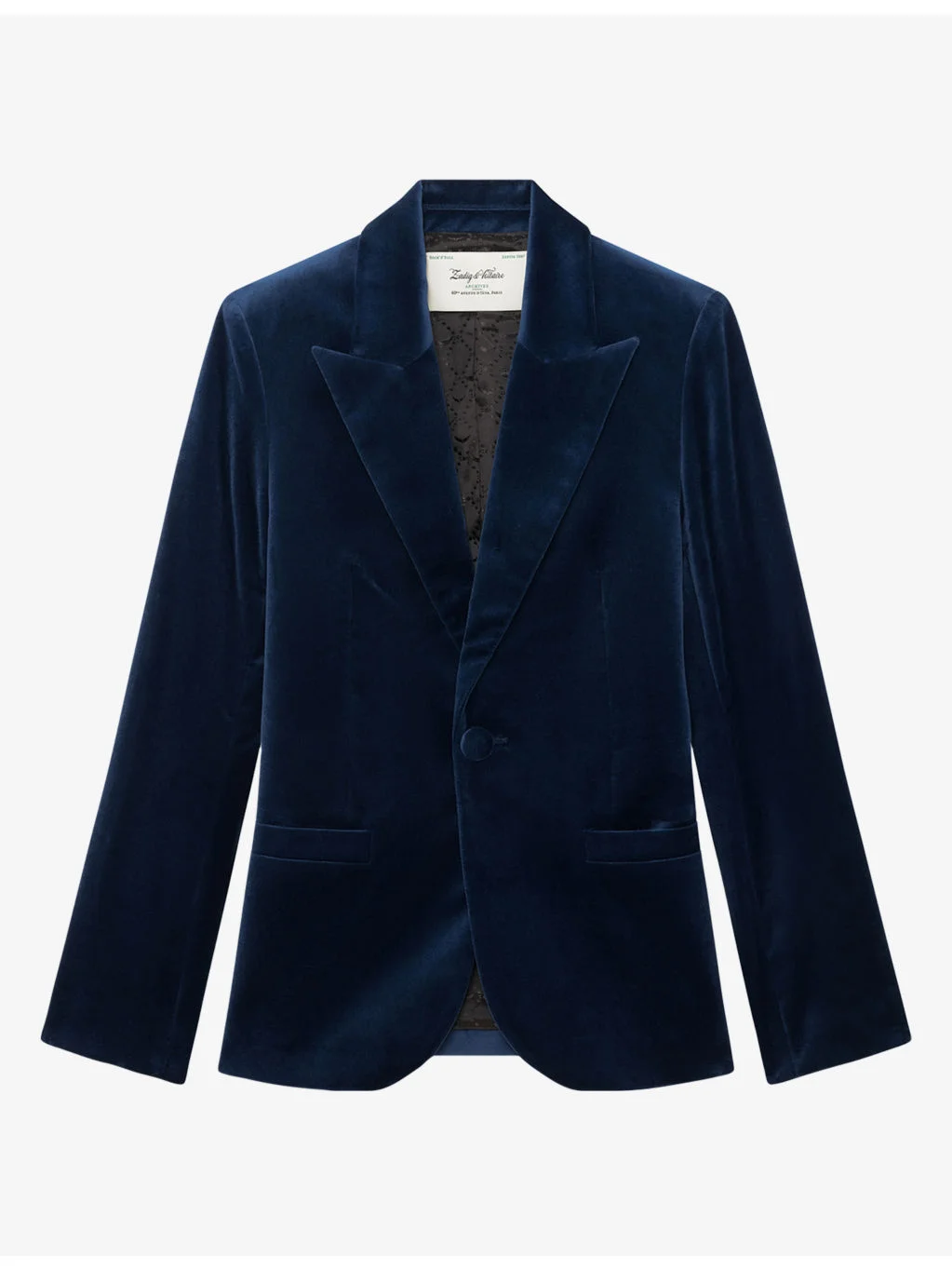 Vavy Single-Breasted Velvet Blazer - 1