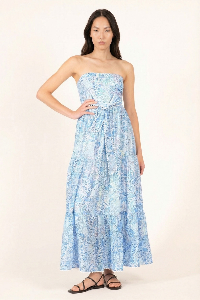 Long Dress Thelma - Blue Palmarosa 1