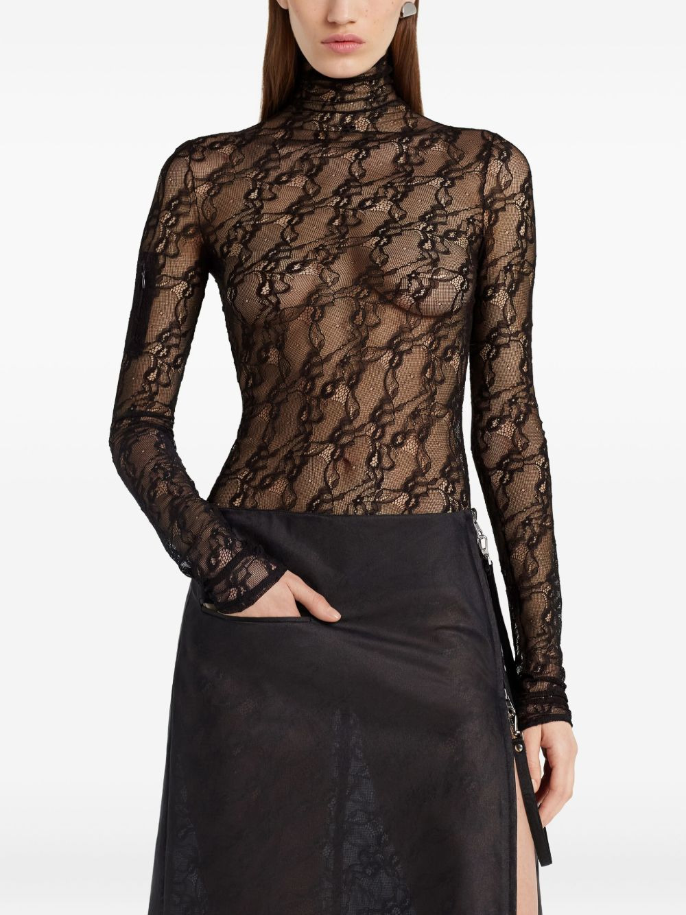zippered A-line skirt - 5