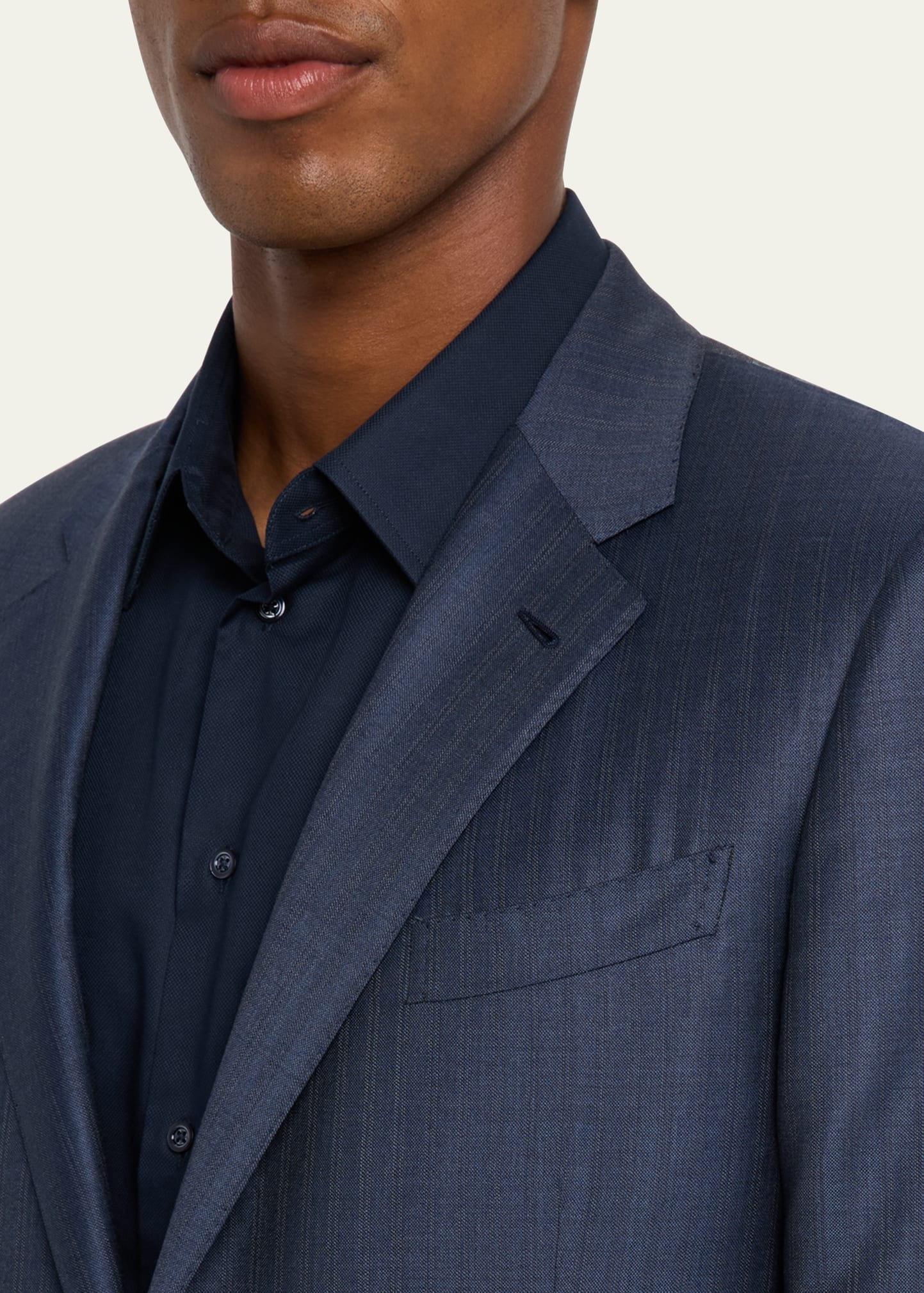 Men's Wool Pinstripe Suit - 5