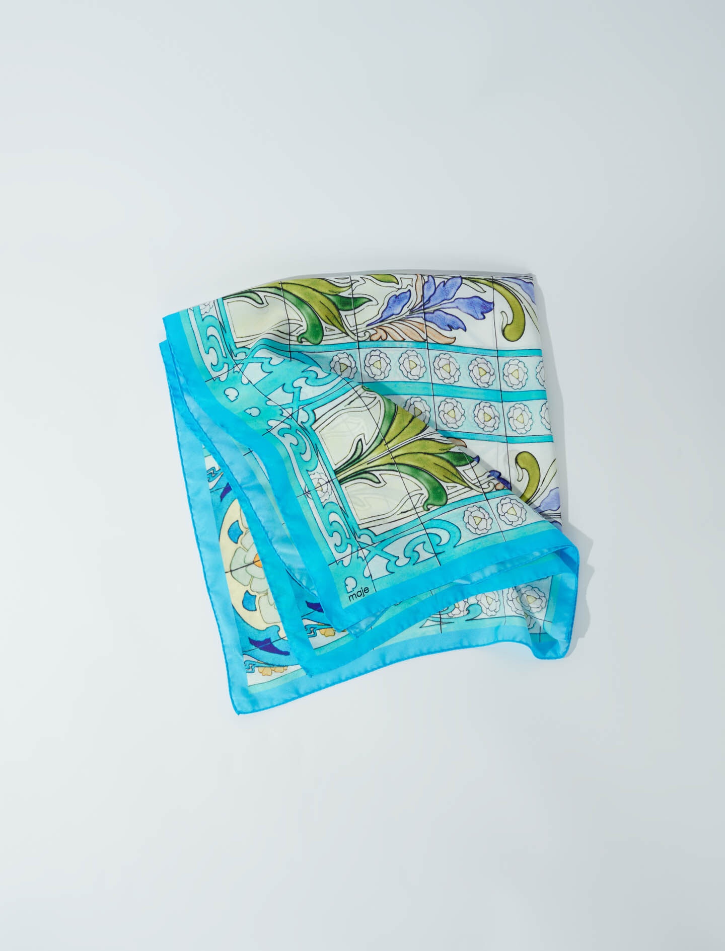 Mosaic pattern silk scarf - 6