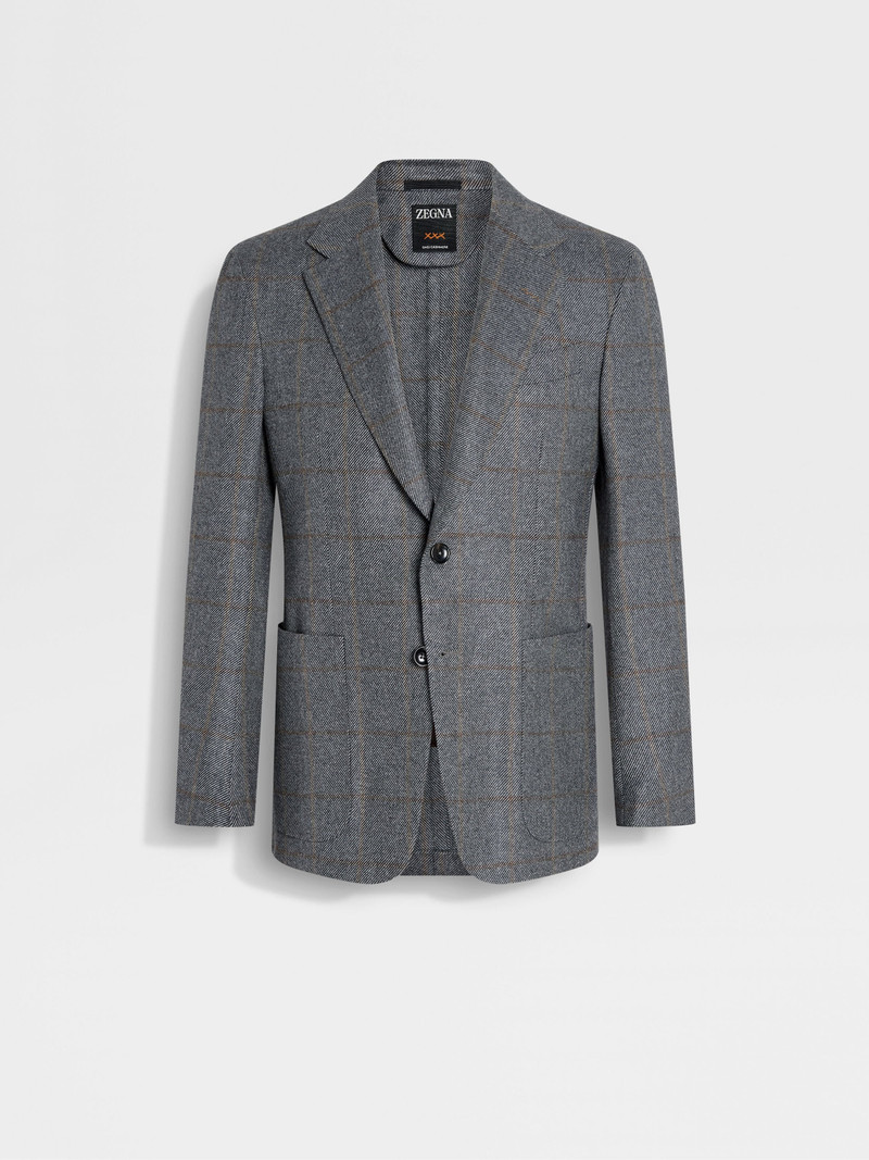 GREY AND LIGHT TAUPE OASI CASHMERE JACKET 1