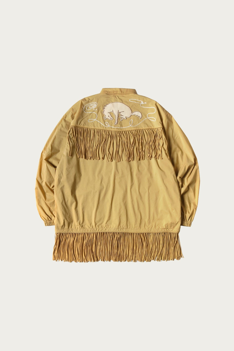 Kapital Stretch Nylon Fringed Coach JKT - Mustard outlook